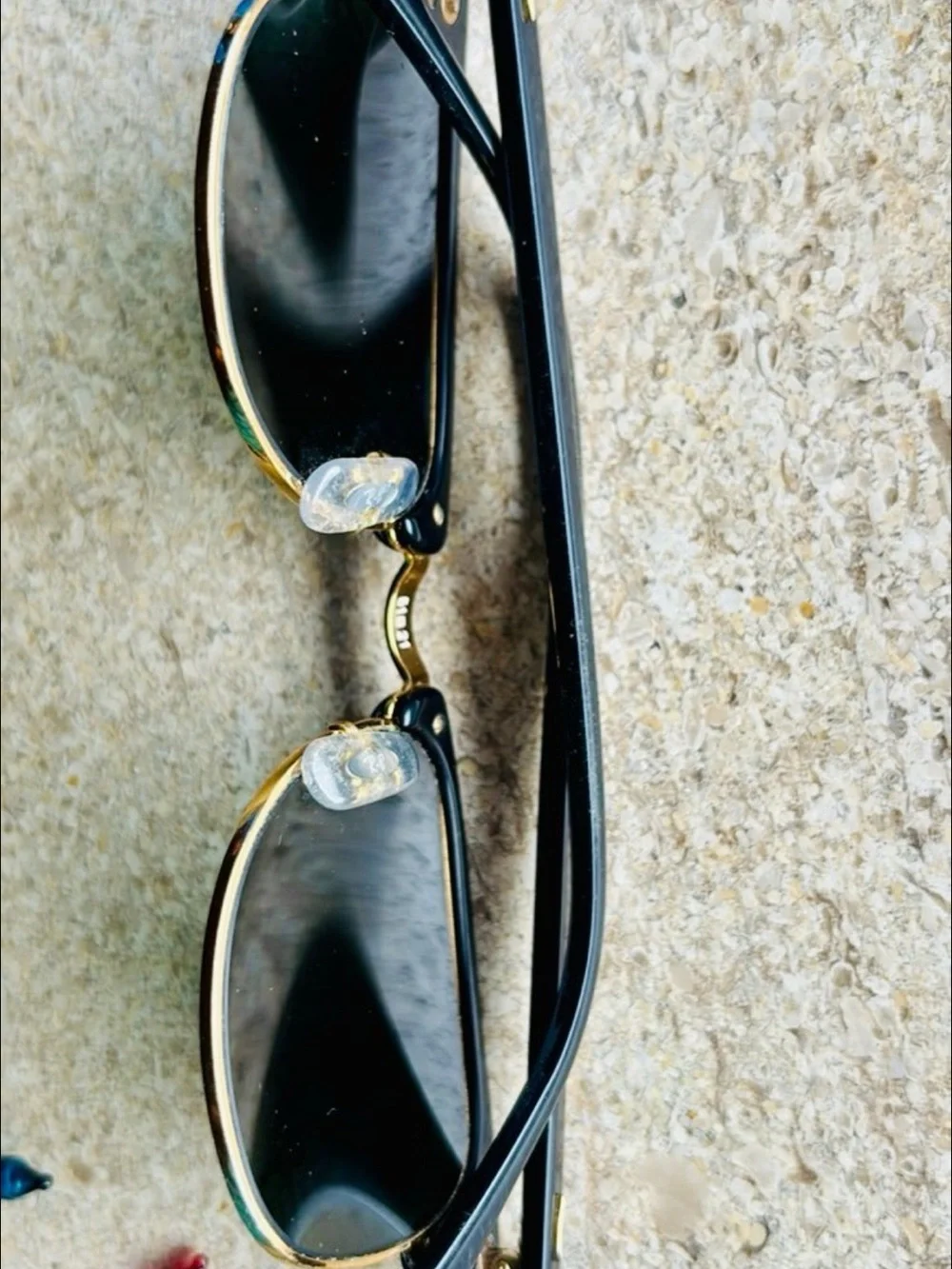 Ray-Ban Black & Gold Clubmaster Sunglasses with Dark Green Lenses